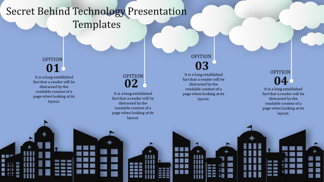 4 Noded Technology PPT Presentation Template & Google Slides